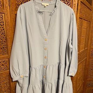 Light Blue Ruffle Tunic